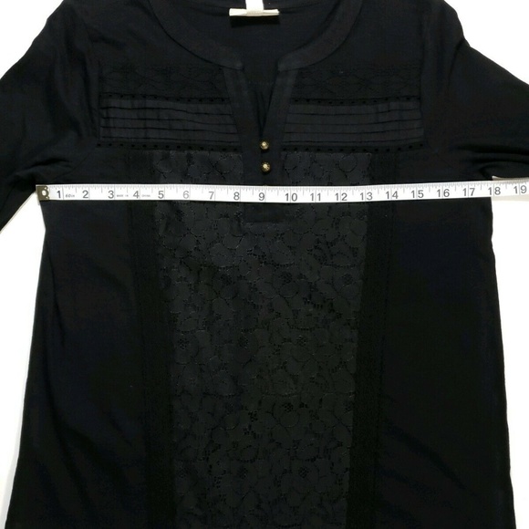 NWT Style & Co Petite PSmall Lace-Front Henley Top - Picture 4 of 8